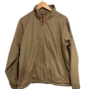 Cabela's Tan Windbreaker Jacket Quarter Zip Drawstring Waist Hunting Outdoors